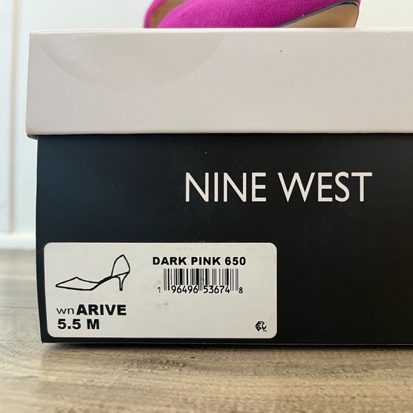 Nine West Pointy Toe Kitten Heels. 
5.5, (fits like 6), Pink Suede. NEVER worn! - Picture 7 of 7